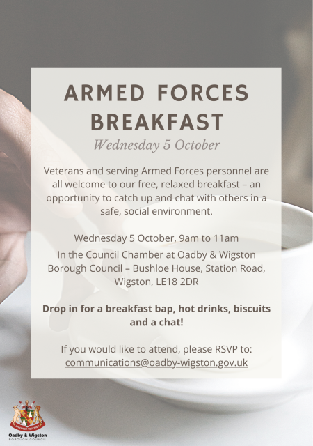 Invitation to our Armed Forces Breakfast