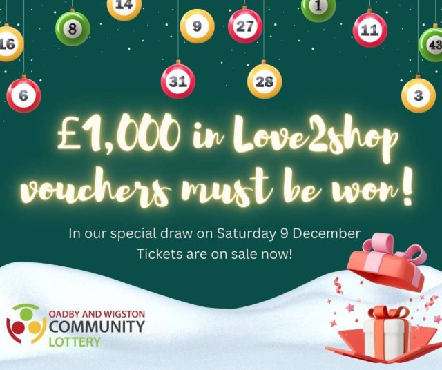 Promotional graphic to win £1,000 in love to shop vouchers on Saturday 9 December