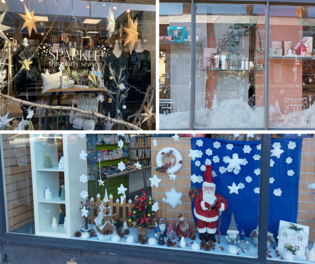 Photo montage of our competition-winning window displays