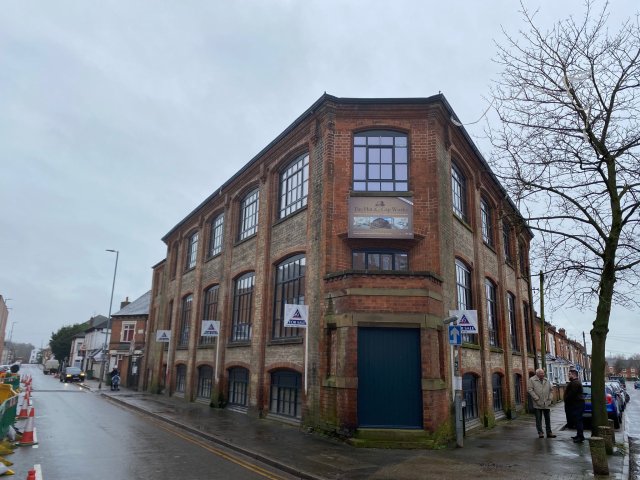 Photo of the outside of the Hat & Cap Works building in South Wigston