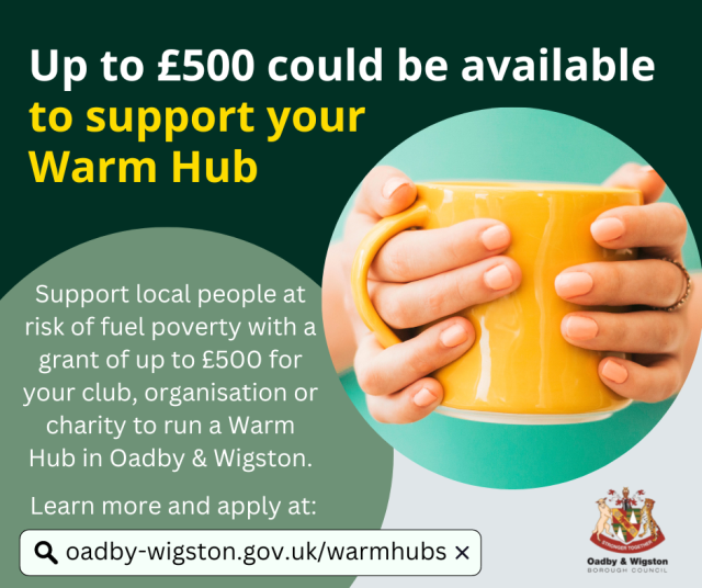 Up to £500 is available to local organisations who are running Warm Hubs this winter.